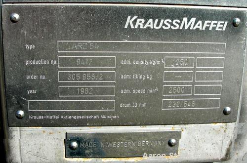 Used Krauss Maffei Baffle Ring Centrifuge, Model ARZ-54