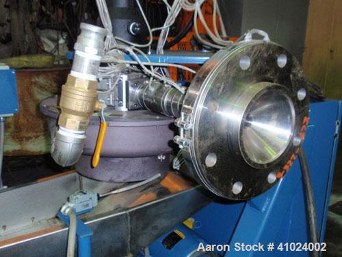 Used Xaloy Water Ring Pelletizer, Model WRP-12I 12V. Consisting of: 2 hp, 230/460 volt die face cutter with VFD controller, water ring adapter, stainless steel dewatering screen, 3 hp 230/460 volt sp...