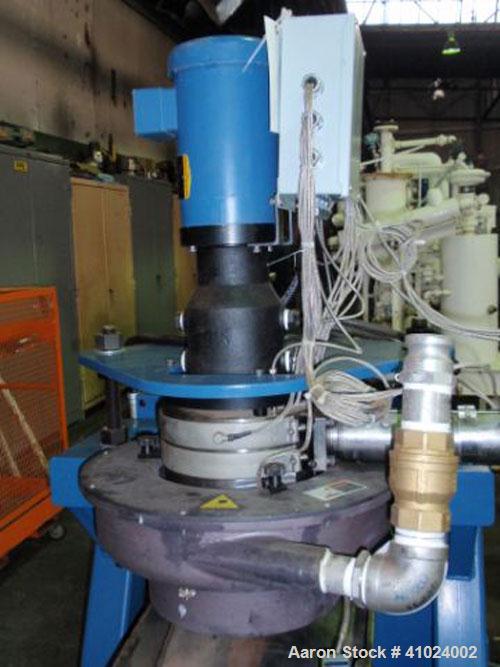 Used Xaloy Water Ring Pelletizer, Model WRP-12I 12V. Consisting of: 2 hp, 230/460 volt die face cutter with VFD controller, water ring adapter, stainless steel dewatering screen, 3 hp 230/460 volt sp...