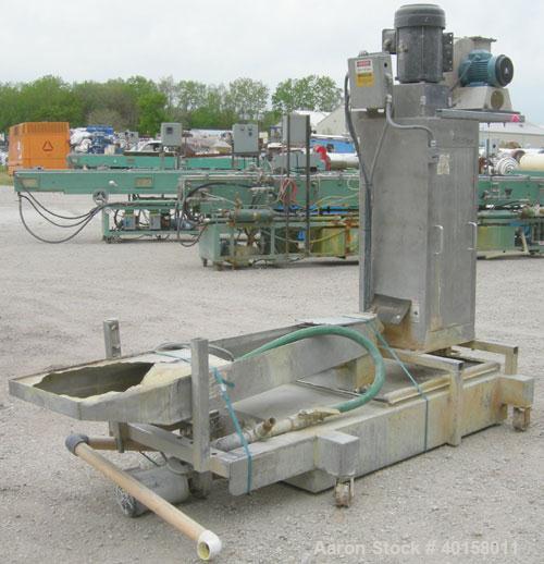 Used Beringer water ring pelletizer, model WRP12V. (1) cutting head driven by a 2 hp motor, no blade; (1) 3 hp spin dryer; (1) blower; (1) water slide with holding tank and pump, and (1) control pane...