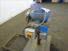 Used Underwater Pelletizing Head. No blades, driven by a 5hp, 3/60/230/460 volt, 3450 rpm motor. Mounted on a cart with wheels. Includes a water chamber, filter, hopper.