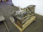 Used Underwater Pelletizing Head. No blades, driven by a 5hp, 3/60/230/460 volt, 3450 rpm motor. Mounted on a cart with wheels. Includes a water chamber, filter, hopper.