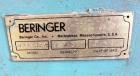 Used Beringer Model WRP12V Underwater Pelletizer System Consisting Of: (1) Pelletizing head with 4 blades, driven by a 2hp, 3/60/208-230/460 volt, 1725 rpm motor, (1) Stainless steel spin dryer, driv...