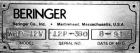 Used Beringer model WRP12V underwater pelletizer system consisting of: (1) Pelletizing head with 4 blades, driven by a 2 hp, 3/60/208-230/460 volt, 1725 rpm motor, mounted on a stand; (1) stainless s...