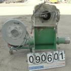 USED: Cincinnati hot face pelletizer. Last used with a twin screw extruder. Approximate 2 hp pelletizer motor, no rotor or blades. Includes a bottom discharge hopper with a Cincinnati model PB18 alum...