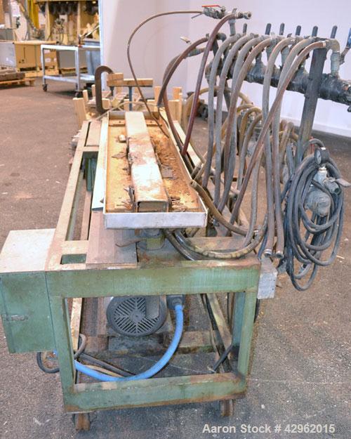 Used Vacuum Calibration Table Consisting Of: (1) 11-1/2" Wide x 59-5/8" long  x 1-3/4" deep vacuum table section; (1) stainless steel pan; (1) Vacuum pump, driven by a 5hp, 3/60/208-230/460 volt, 175...