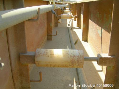 Used RDN Vacuum Sizing Tank, Model 4D3V2T30, 304 stainless steel. 12" wide x 12" deep x 30' long. (5) sections with covers.  Includes holding tank, heat exchangers and pumps. Mounted on a carbon stee...