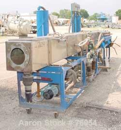 USED:Vacuum sizing tank, stainless steel. 14" wide x 14" deep x 20'long. 4 sections. Unit includes (2) 1 hp MP pumps, (2) 5 hp vacuumpumps.