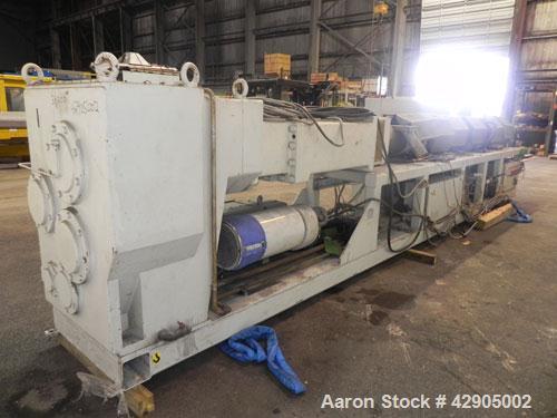 Used Battenfeld 24’’ Maximum Diameter PVC Pipe Extrusion Line. Consisting of: (1) Battenfeld 168 mm counter-rotating twin screw extruder, model BEX-2-168/28, serial# 9621-61, built 2000. Electrically...