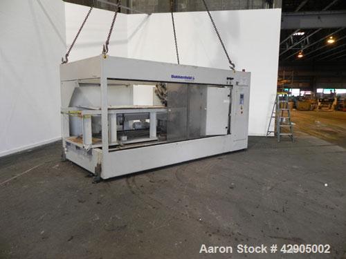 Used Battenfeld 24’’ Maximum Diameter PVC Pipe Extrusion Line. Consisting of: (1) Battenfeld 168 mm counter-rotating twin screw extruder, model BEX-2-168/28, serial# 9621-61, built 2000. Electrically...