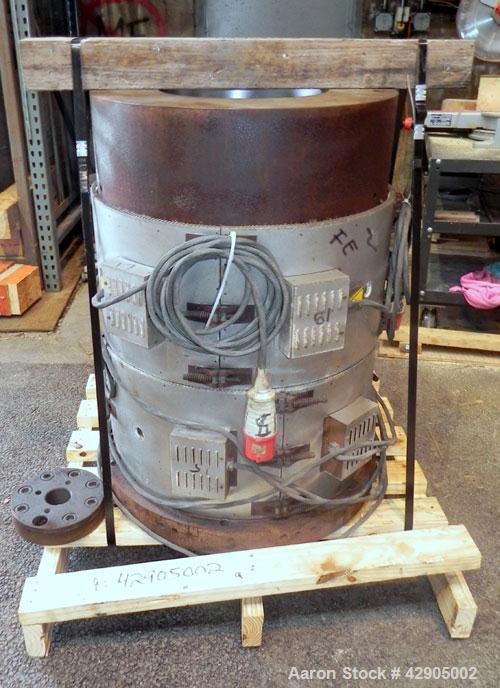 Used Battenfeld 24’’ Maximum Diameter PVC Pipe Extrusion Line. Consisting of: (1) Battenfeld 168 mm counter-rotating twin screw extruder, model BEX-2-168/28, serial# 9621-61, built 2000. Electrically...