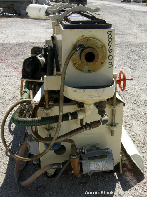 USED: Conair/Gatto vacuum sizing tank, model DPC-105C-8-2, 304 stainless steel, 12" wide x 12" deep x 8' long. (2) Section with plastic covers. Includes holding tank, heat exchanger, centrifugal pump...
