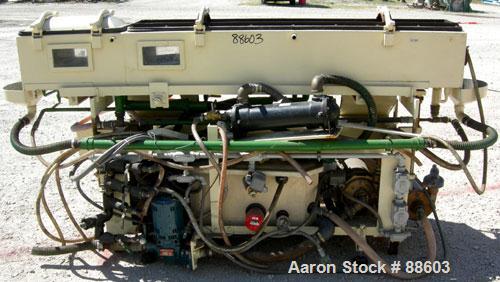 USED: Conair/Gatto vacuum sizing tank, model DPC-105C-8-2, 304 stainless steel, 12" wide x 12" deep x 8' long. (2) Section with plastic covers. Includes holding tank, heat exchanger, centrifugal pump...