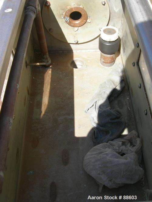 USED: Conair/Gatto vacuum sizing tank, model DPC-105C-8-2, 304 stainless steel, 12" wide x 12" deep x 8' long. (2) Section with plastic covers. Includes holding tank, heat exchanger, centrifugal pump...