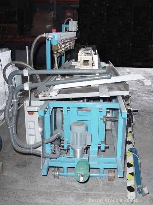 Used Extruplast Vacuum Calibration Table, Model KT2/2-3. Consisting of: (4) 15-3/4" long sections, approximately 2" wide x 2" high. Stainless steel bottom pan with top spray system, approximately (2)...