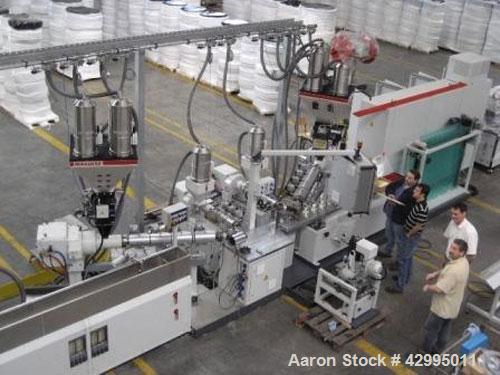 Used MT Multi-Layer Composite Pipe Extrusion Line for PE-RT, aluminum and PE-RT pipes.  Pipe diameter 0.47" - 1.57" (12 - 40 mm).  NW 16 pipe alteration set included.