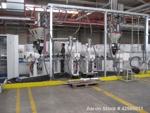Used MT Multi-Layer Composite Pipe Extrusion Line for PE-RT, aluminum and PE-RT pipes.  Pipe diameter 0.47" - 1.57" (12 - 40 mm).  NW 16 pipe alteration set included.