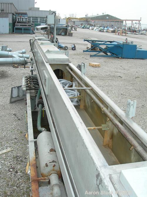 Used RDN Vacuum Sizing Tank, Model 4D-3V-2T-30, 304 Stainless Steel. 11-1/2" wide x 11-1/2" deep x 360" long. Includes holding tank, heat exchanger, pumps, filter and covers. Mounted on a carbon stee...
