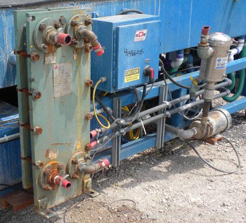 Used RDN Vacuum Calibration Tank, Model 8D-1V-2T-15S, 304 stainless steel. 34" wide x 14-1/2" deep x 192" long. No top covers. Includes holding tank, heat exchanger, centrifugal pumps, and an Allen B...