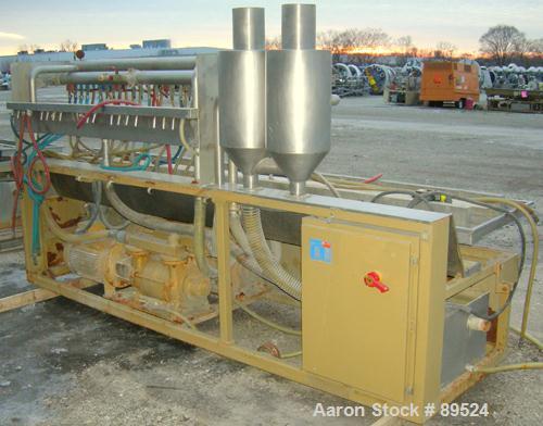USED: Royal Machine vacuum calibration table, model 004, consisting of (1) 26" wide x 118" long x 2" deep stainless steel pan. (2) Vacuum pumps, each driven by a 20 hp, 3/60/575 volt, 1750 rpm motor....