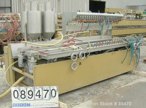 USED: Royal Machine dual lane vacuum calibration table, model 009, consisting of (1) 17-1/2" wide x 142" long x 2" deep stai...