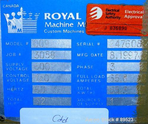 USED: Royal Machine vacuum calibration table, model 009, consisting of (1) 17-1/2" wide x 142" long x 2" deep stainless stee...