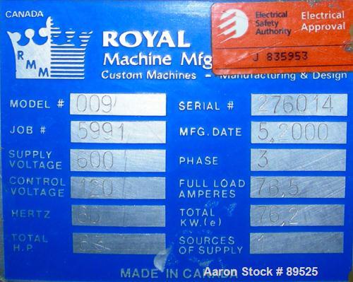 USED: Royal Machine dual lane vacuum calibration table, model 009, consisting of (1) 17-1/2" wide x 142" long x 2" deep stai...