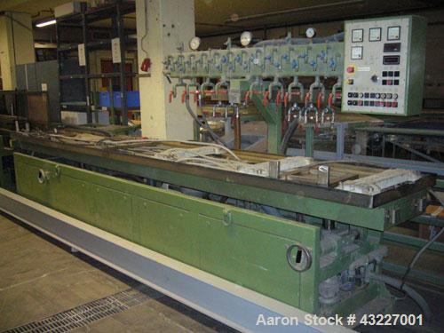 Used Profile Extrusion Line, maximum capacity 242 lbs/hour (110 kg/hour), main motor 76 hp (57 kW).Comprised of:(1) Extruder, Weber DS 6.5, L/D 60-17.(1) Battenfeld K 160 V3 calibration table.(1) Bas...