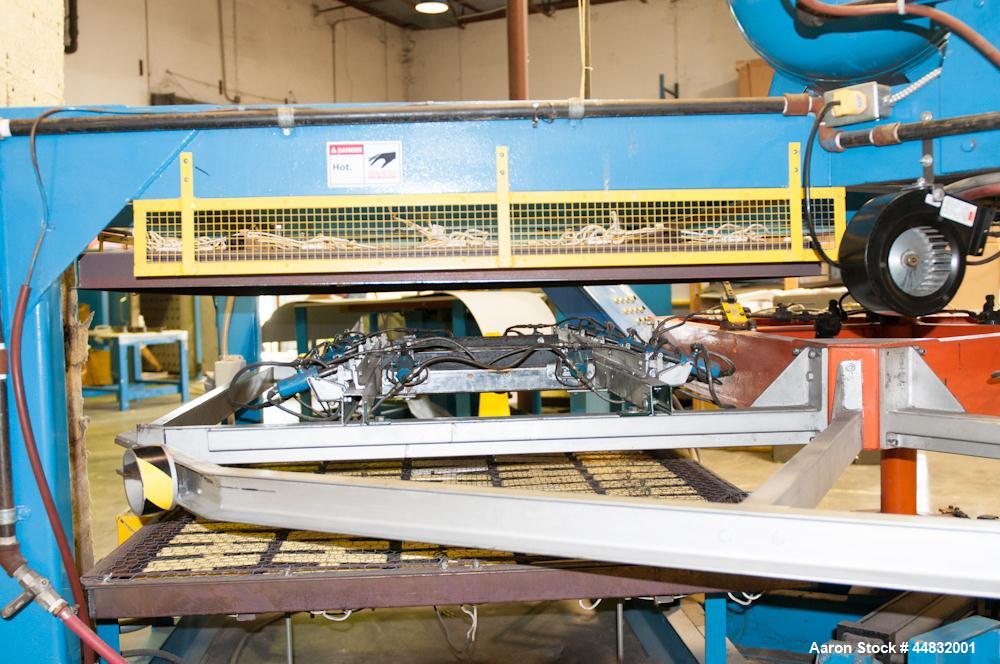 Used Rotary Vacuum Forming Machine, Model 3660.  3 Station, max forming area 40" x 57.5", top platen stroke 24", bottom platen stroke 24", air platen drives, Allen Bradley controls, Continental solid...