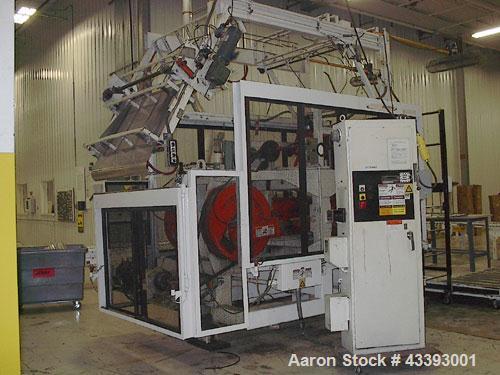 Used Brown Inline Thermoformer, Model C-4200R (also known as a model 42P).  Max forming area 40" x 40", depth of draw 6.5", forming press, Servo index, form press 72 ton, oven length 168", edge trim ...