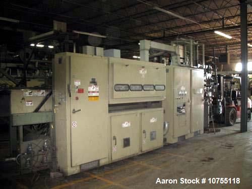 Used- Brown CS-4500 Thermoforming Line with Trim Press. 1997 vintage. 40" wide x 42" long maximum mold size, 42" maximum she...
