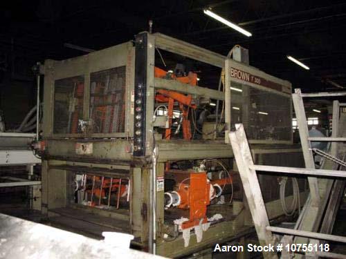 Used- Brown CS-4500 Thermoforming Line with Trim Press. 1997 vintage. 40" wide x 42" long maximum mold size, 42" maximum she...