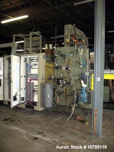 Used- Brown CS-4500 Thermoforming Line with Trim Press. 1997 vintage. 40" wide x 42" long maximum mold size, 42" maximum she...