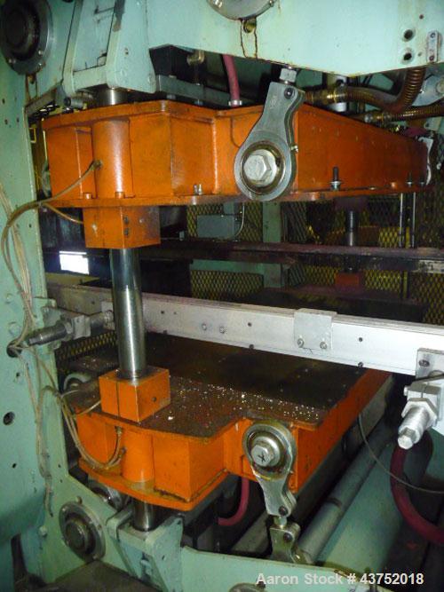 Used Irwin 50" Wide Web Fed Thermoformer, Model 50-160, Type HT-LH. Maximum 50" x 50" mold, 160" long clamshell oven with Calrod heaters. Has servo motor/control for top platen, servo motor/control f...