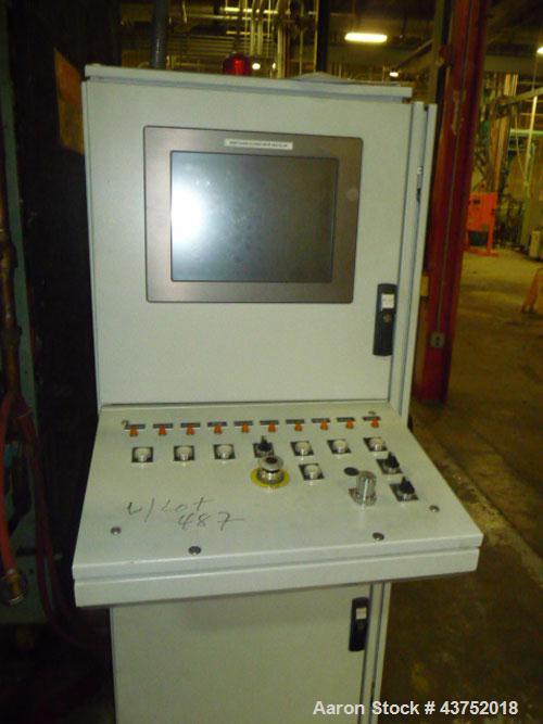 Used Irwin 50" Wide Web Fed Thermoformer, Model 50-160, Type HT-LH. Maximum 50" x 50" mold, 160" long clamshell oven with Calrod heaters. Has servo motor/control for top platen, servo motor/control f...