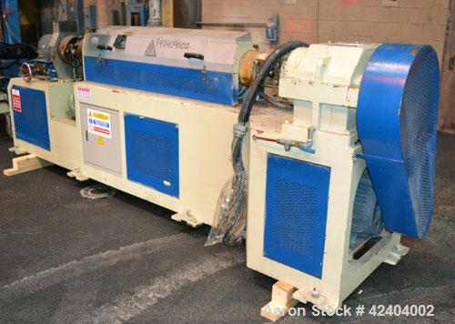 Used Chi Chang Machinery Recycling Line Consisting Of: (1) Chi Chang Approximate 3-1/2’’ single screw extruder, approximately 20 to 1 L/D ratio. Electrically heated, air cooled 4 zone side vented bar...