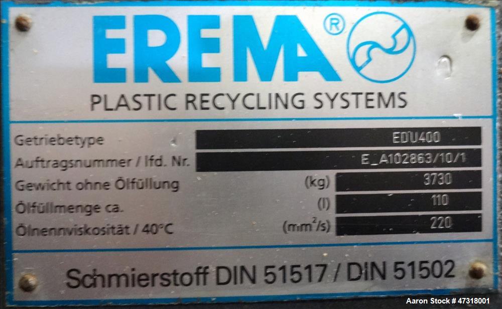 Used Erema Model 1718 TVE-DD-LF Double Vented Barrel with Vacuum System