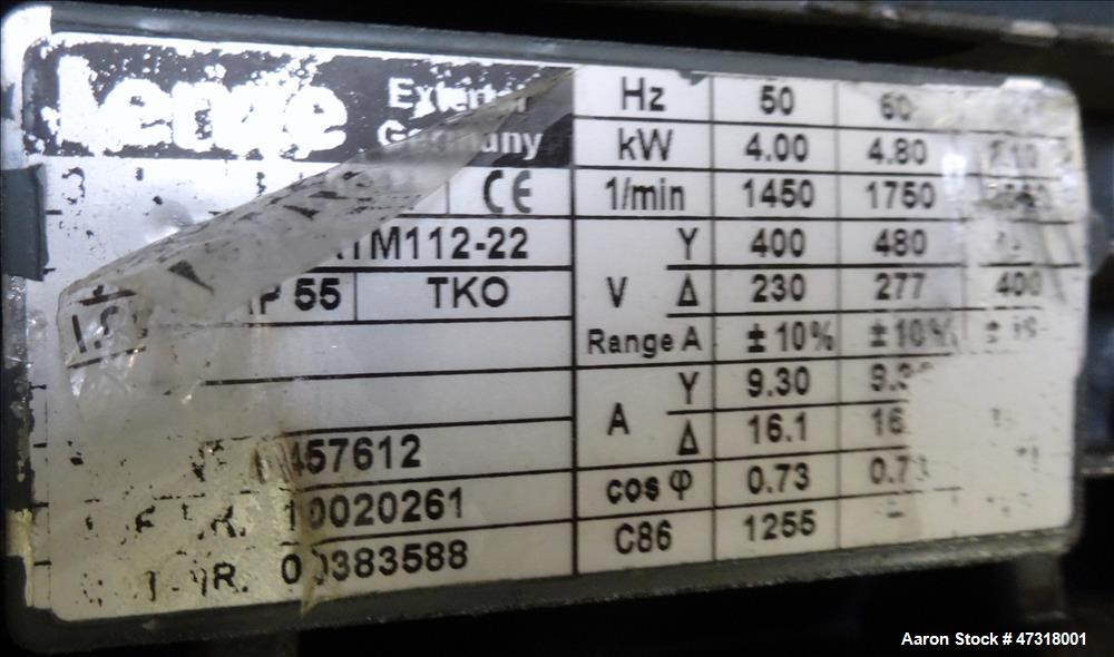 Used- Erema Model 1718 TVE-DD-LF Double Vented Barrel with Vacuum System