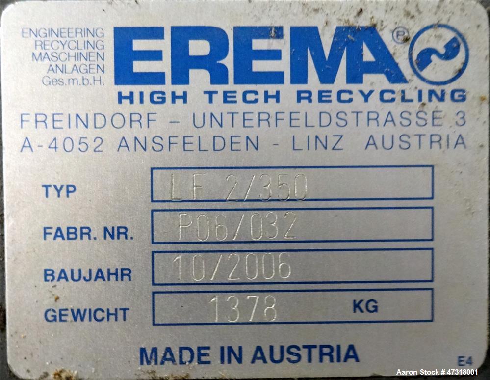 Used- Erema Model 1718 TVE-DD-LF Double Vented Barrel with Vacuum System