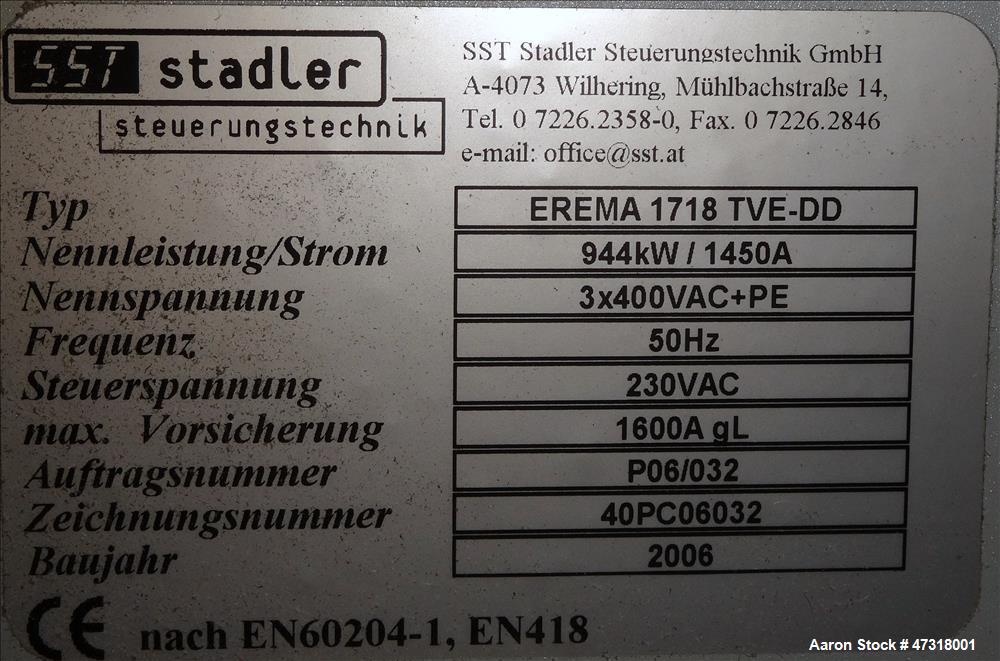 Used Erema Model 1718 TVE-DD-LF Double Vented Barrel with Vacuum System