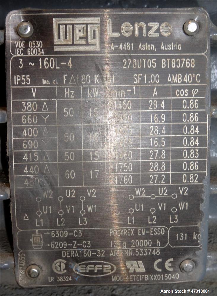 Used Erema Model 1718 TVE-DD-LF Double Vented Barrel with Vacuum System