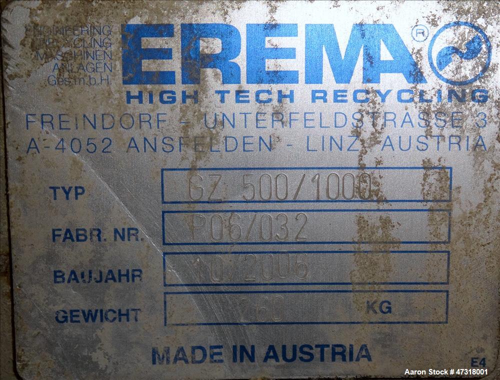 Used Erema Model 1718 TVE-DD-LF Double Vented Barrel with Vacuum System
