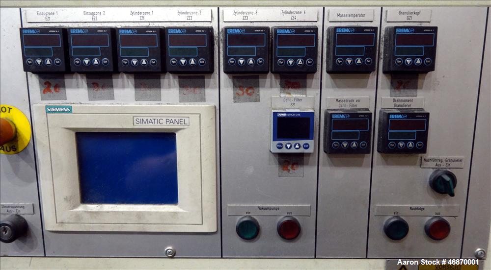 Used Erema Plastic Recycling Line Consisting of: (1) Erema model COAX 100E gran