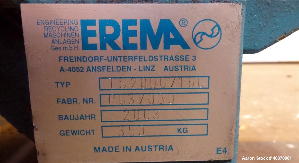 Used Erema Plastic Recycling Line Consisting of: (1) Erema model COAX 100E gran