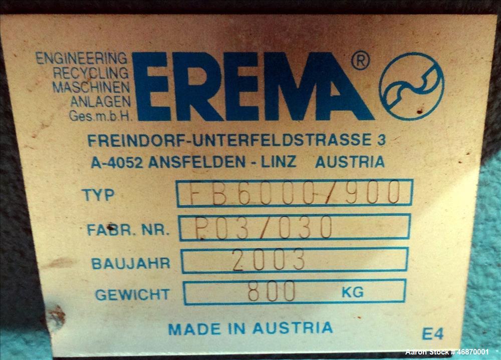 Used Erema Plastic Recycling Line Consisting of: (1) Erema model COAX 100E gran