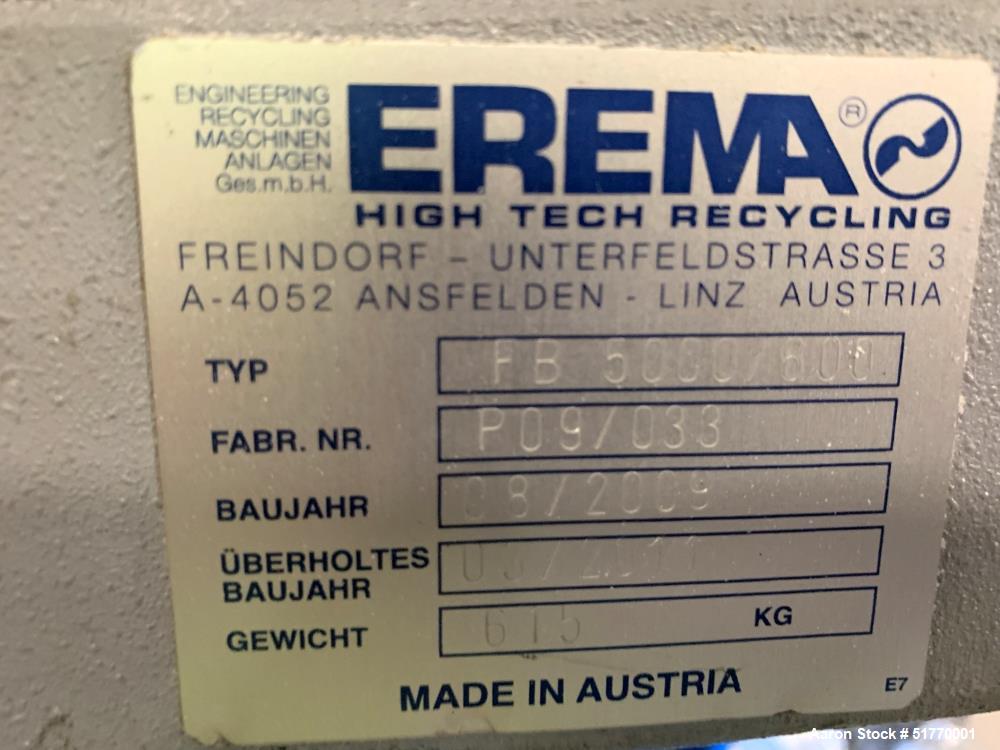 Used EREMA Continuous Agglomerator Plastic Recycling System