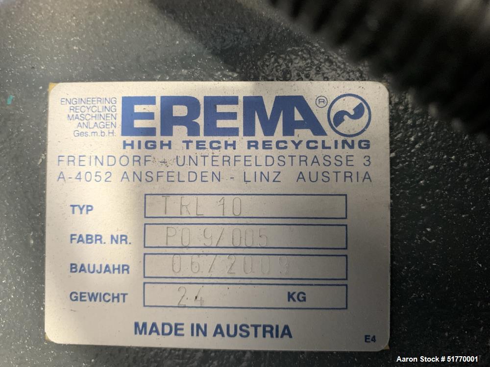 Used EREMA Continuous Agglomerator Plastic Recycling System