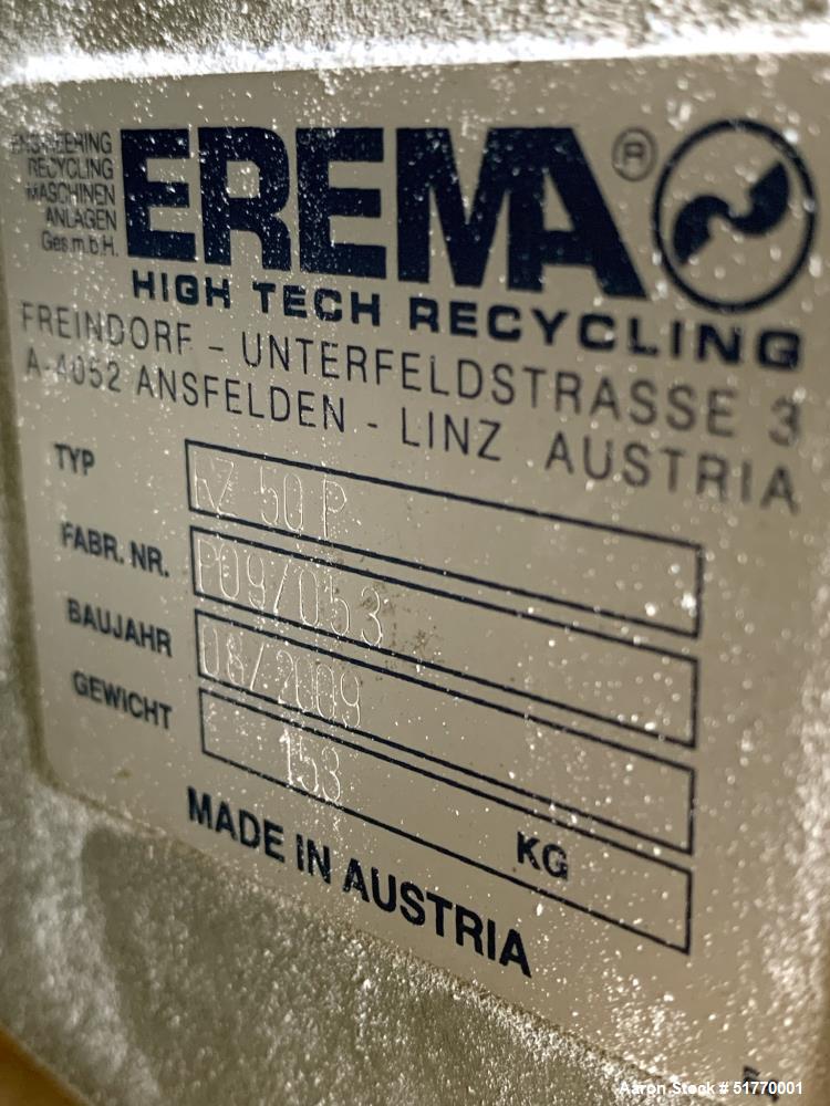 Used- EREMA Continuous Agglomerator Plastic Recycling System