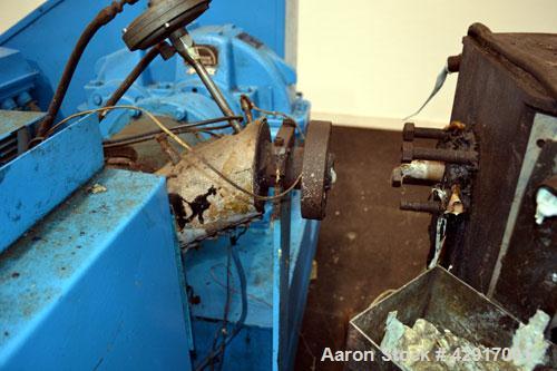 Used Erema Plastic Recycling Plant, Model RM120/35. Consists of (1) Erema model RM120/35 single screw extruder, 4.7’’ (120mm) diameter x 124’’ long screw, approximate 28 to 1 L/D ratio. (10) zone ele...