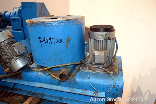 Used Erema Plastic Recycling Plant, Model RM120/35. Consists of (1) Erema model RM120/35 single screw extruder, 4.7’’ (120mm) diameter x 124’’ long screw, approximate 28 to 1 L/D ratio. (10) zone ele...